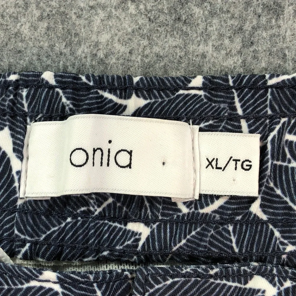 Onia The Calder Mens Swim Trunks XL Navy Leaf Pattern Stretch Beach Board Shorts